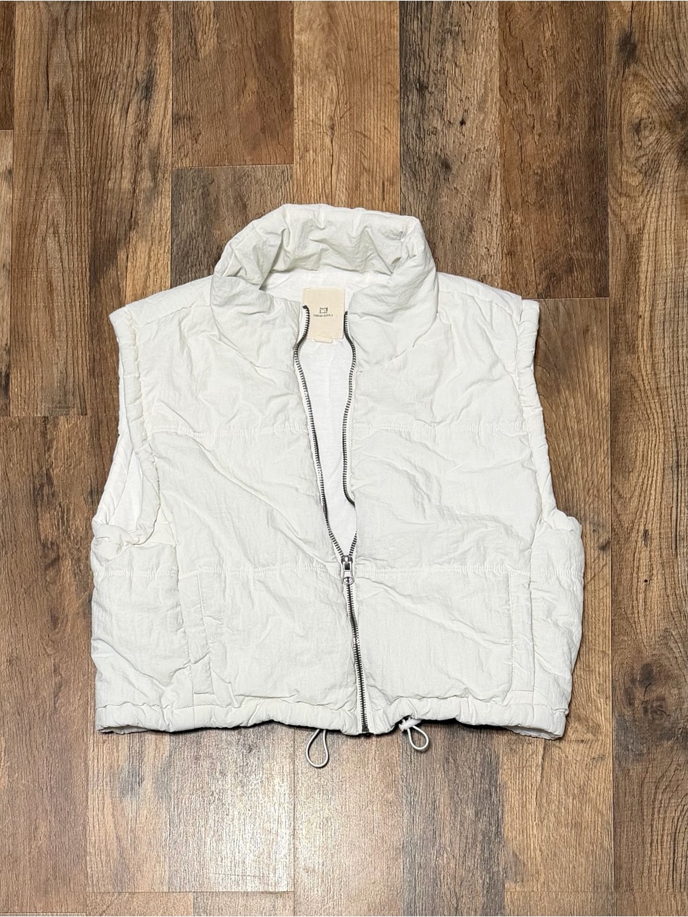 Thread & Supply White Quilted Puffer Vest